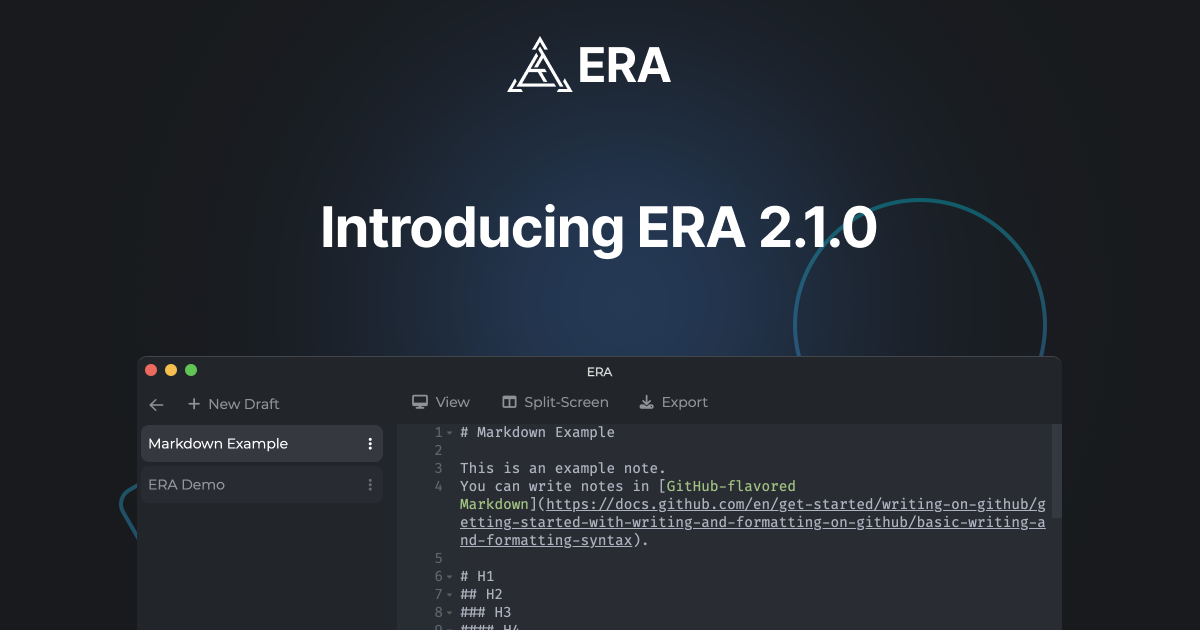 Introducing ERA 2.1.0