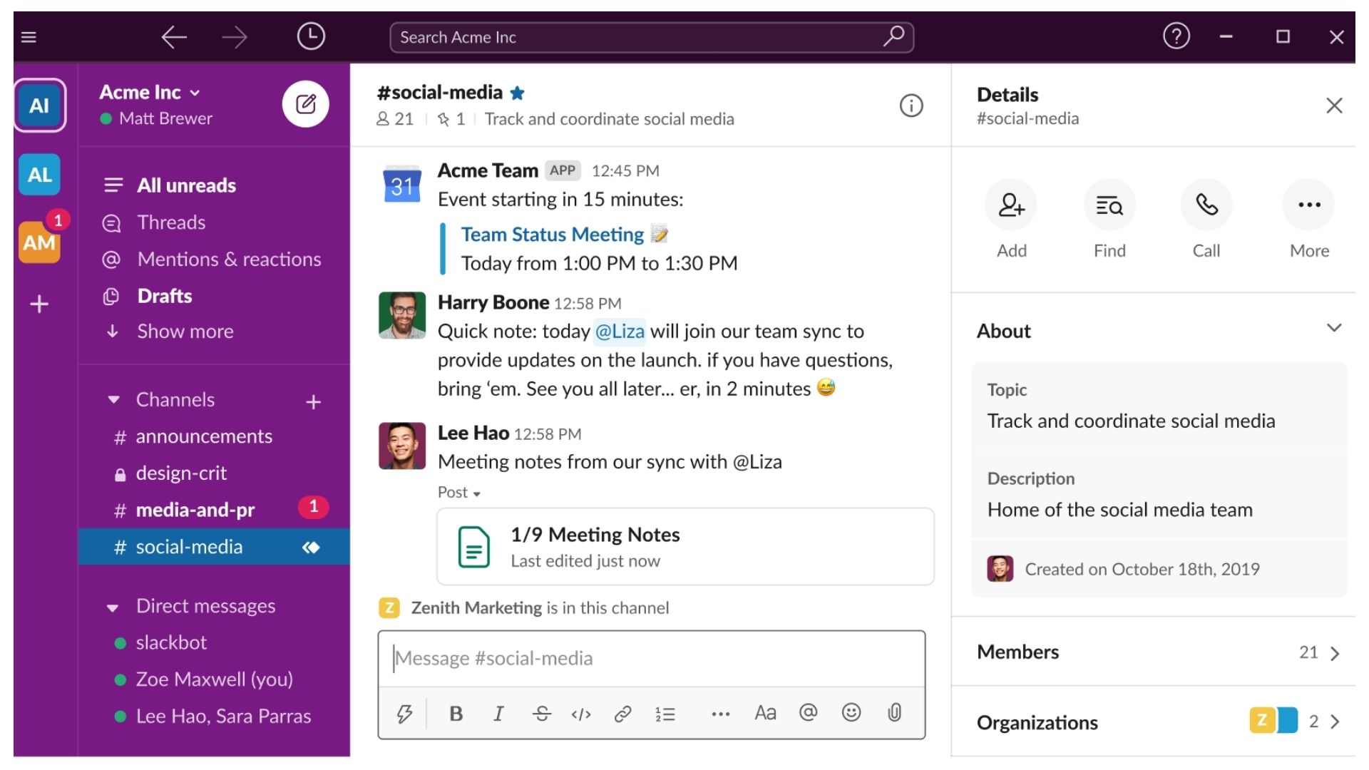 Slack UI