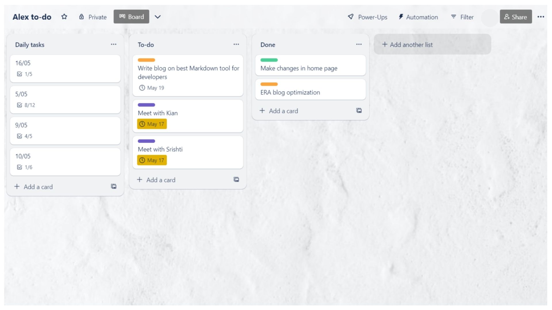 Trello personal board